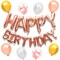 Rose Gold Balloon Garland for Birthday Party (Foil Letters, 33-Piece Set)